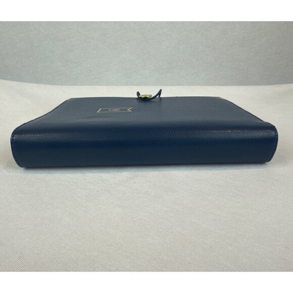 Emily Ley Simplified System Organizer Planner Cover Navy Blue Gold Faux Leather - Picture 5 of 9